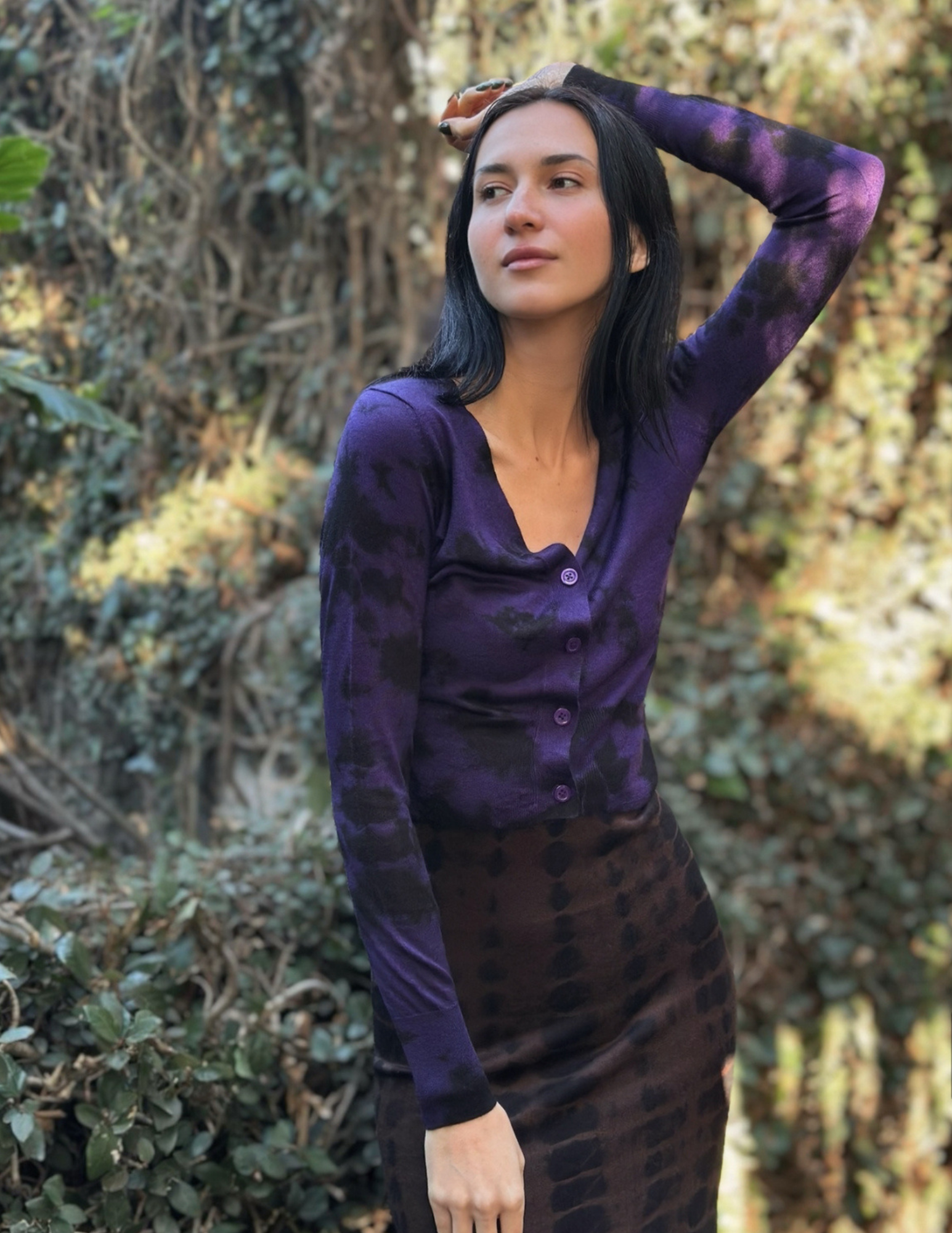 Lolita Cardigan in Aubergine