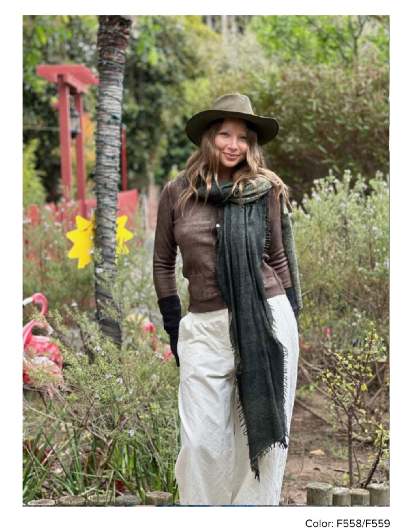 Cashmere Felted Scarf Moss